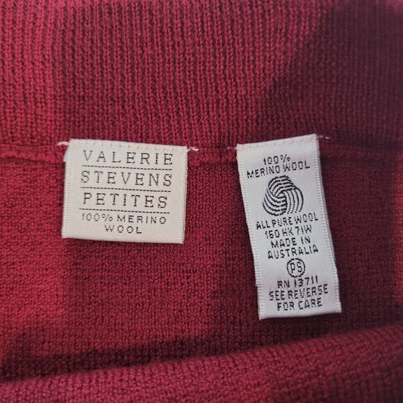 Valerie Stevens Knit Skirt Womens Petite Small Red Merino Wool Pencil Skirt - Picture 5 of 7